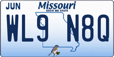 MO license plate WL9N8Q