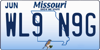 MO license plate WL9N9G