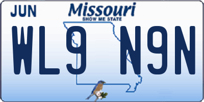 MO license plate WL9N9N