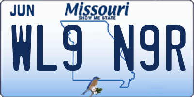 MO license plate WL9N9R
