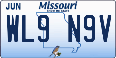 MO license plate WL9N9V