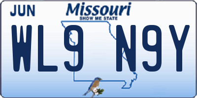 MO license plate WL9N9Y