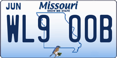 MO license plate WL9O0B