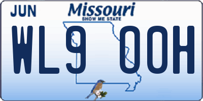 MO license plate WL9O0H
