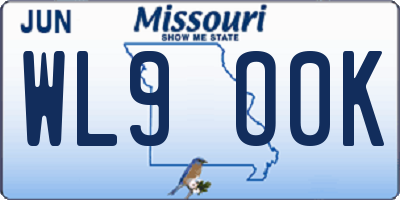 MO license plate WL9O0K