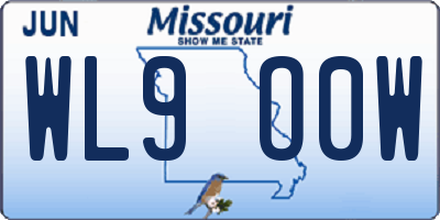 MO license plate WL9O0W