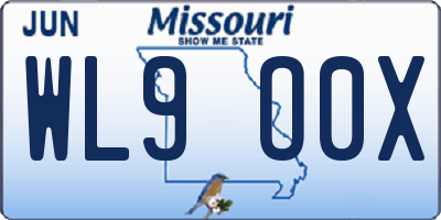 MO license plate WL9O0X