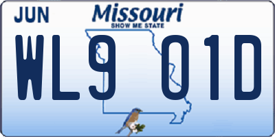 MO license plate WL9O1D