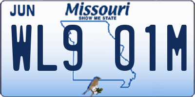 MO license plate WL9O1M
