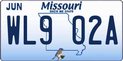 MO license plate WL9O2A