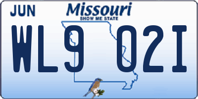 MO license plate WL9O2I