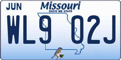 MO license plate WL9O2J