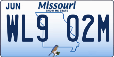 MO license plate WL9O2M
