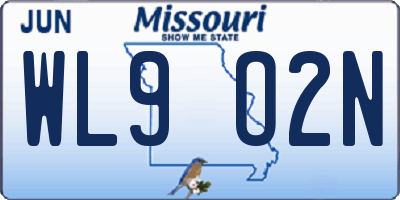 MO license plate WL9O2N