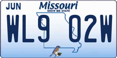 MO license plate WL9O2W