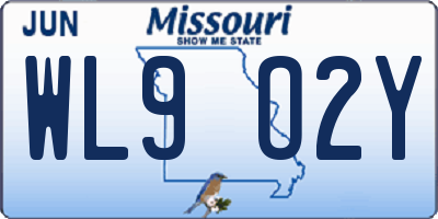 MO license plate WL9O2Y