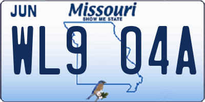 MO license plate WL9O4A