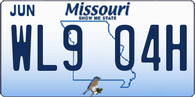 MO license plate WL9O4H