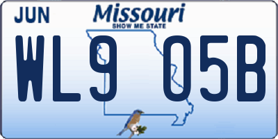 MO license plate WL9O5B
