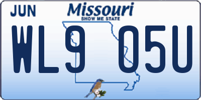 MO license plate WL9O5U