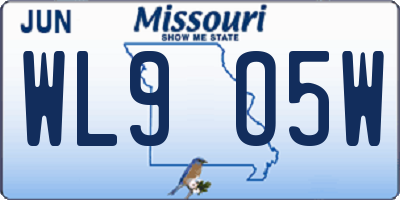 MO license plate WL9O5W