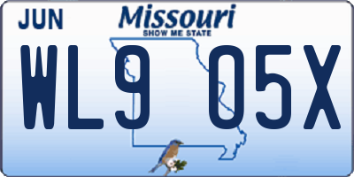 MO license plate WL9O5X