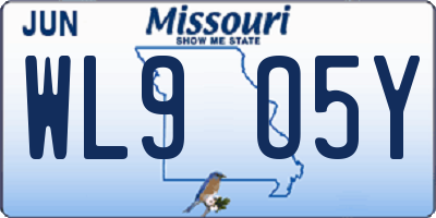 MO license plate WL9O5Y