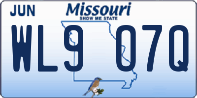 MO license plate WL9O7Q