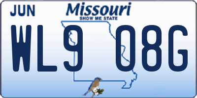 MO license plate WL9O8G