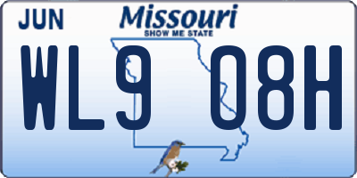 MO license plate WL9O8H