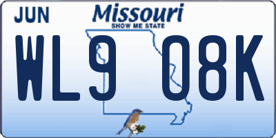 MO license plate WL9O8K