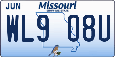 MO license plate WL9O8U