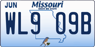 MO license plate WL9O9B