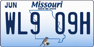 MO license plate WL9O9H