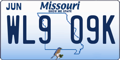 MO license plate WL9O9K