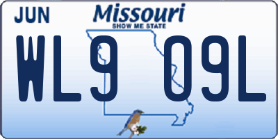 MO license plate WL9O9L