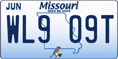 MO license plate WL9O9T
