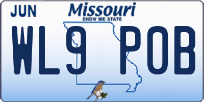 MO license plate WL9P0B