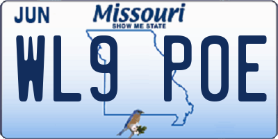MO license plate WL9P0E