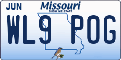 MO license plate WL9P0G