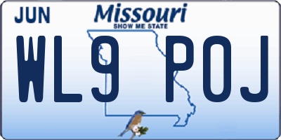 MO license plate WL9P0J