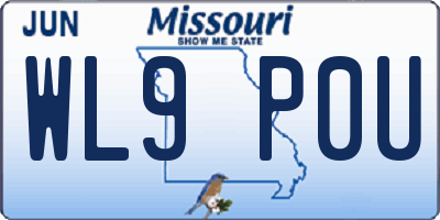 MO license plate WL9P0U