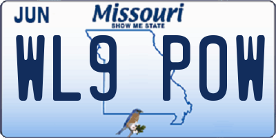 MO license plate WL9P0W
