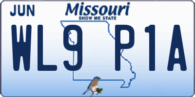 MO license plate WL9P1A