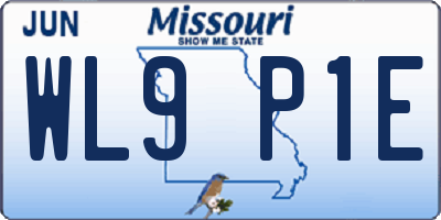 MO license plate WL9P1E