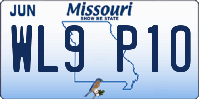 MO license plate WL9P1O
