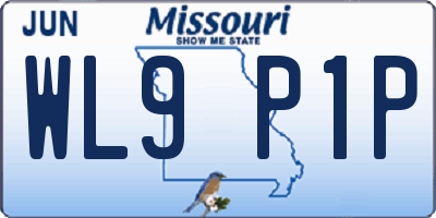 MO license plate WL9P1P