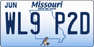 MO license plate WL9P2D