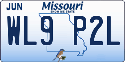 MO license plate WL9P2L