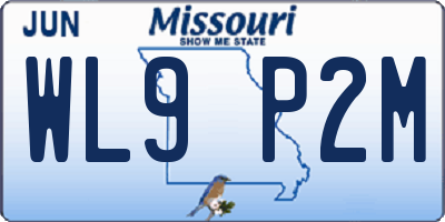 MO license plate WL9P2M
